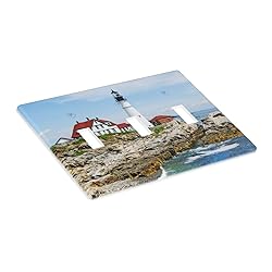Pznen Triple Toggle Wall Plate, Lighthouse Coastal