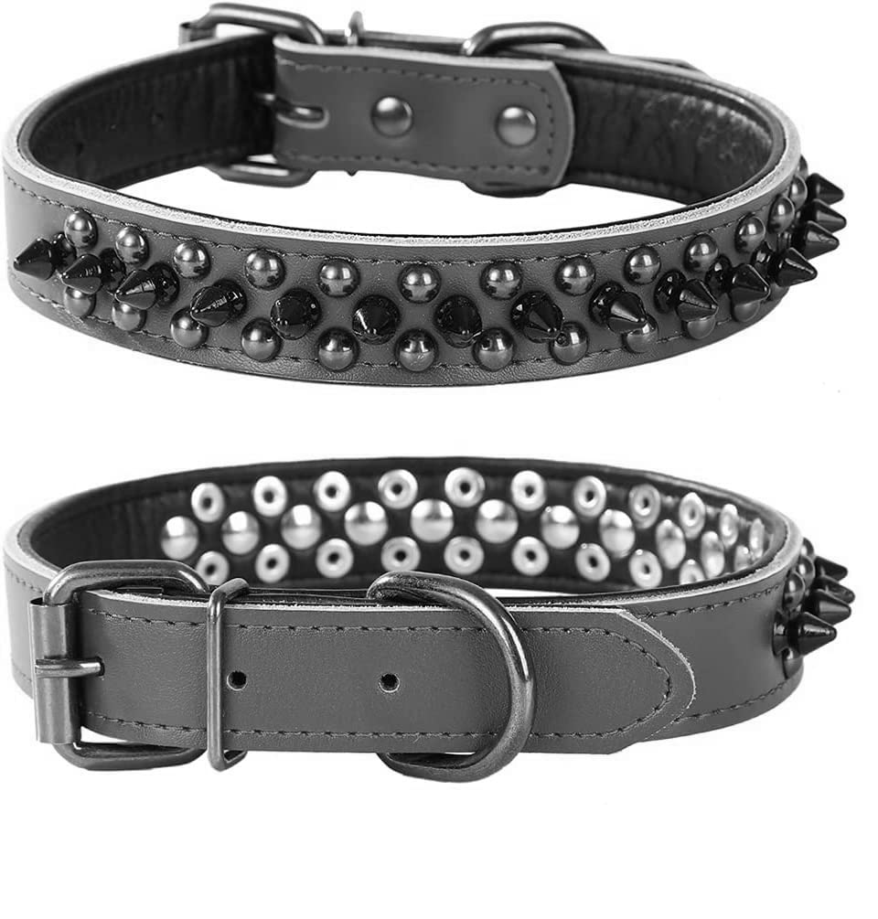 Photo 1 of *USED*
haoyueer Adjustable Genuine Leather Spiked Studded Dog Collars for Small Medium Large Pets Like Pit Bull Bulldog Pugs Husky (S, Black1)