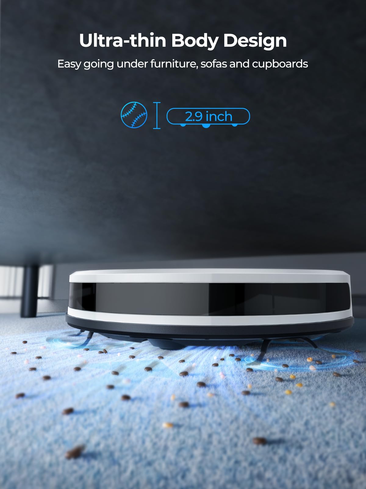 Laresar Robot Vacuum and Mop Combo, 3 in 1 Robotic Vacuum with 3.5L Self Emptying Station, Equipped with Lidar Navigation,Smart App Control, for Pet Hair/Floors/Carpets, L6 Pro, White