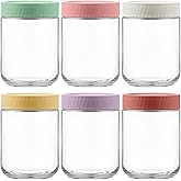 Danmu 16 oz Overnight Oats Containers with Lids,Meal Prep Containers 6 Pack,Mason Jars 16 oz with Lids for Snack,Overnight Oats,Yogurt,Parfait,Soup,Smoothies,Salad 100% Leak-proof Dishwasher Safe