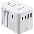 EPICKA Universal Travel Adapter, GaN International Plug Adapter with 3 USB-C 70W PD Fast Charging & 2 USB-A Adaptor All-in-one Wall Charger for USA EU UK AUS (TA-105 Pro, White)
