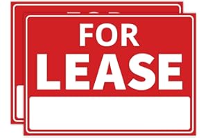 2PC For Lease Sign, 14 Inches by 10 Inches - 20 mil Polystyrene Plastic - Now Leasing Signs for Commercial Real Estate
