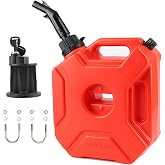 Portable Tank with Locking Mounting Upgraded Bracket Mounting 5L / 1.3 Gallon Fits for Car Motorcycle SUV ATV UTV/U bolt for 1" Tube (Red with Locking)