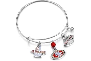 Match-Up Promotions San Francisco 49ers Three Charm Logo Bangle Bracelet