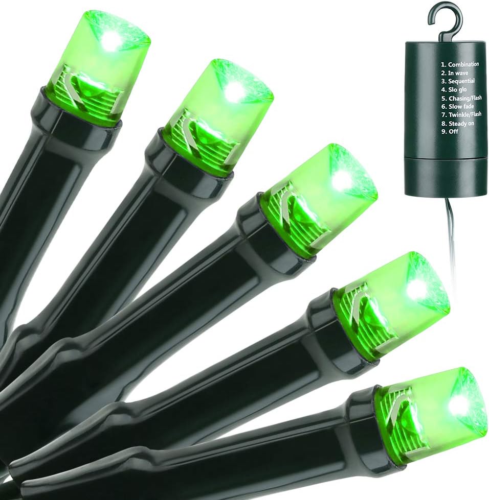 Battery String Lights,33ft 100 LED Christmas String Lights Waterproof Fairy Lights with 8 Modes & Automatic Timer for Christmas Home, Patio, Lawn, Garden, Party and Holiday Decorations(Green)