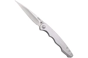 CRKT Flat Out EDC Folding Pocket Knife: Everyday Carry, Satin Blade, Assisted Open, Frame Lock, Stainless Steel Handle, Deep Carry Pocket Clip 7016
