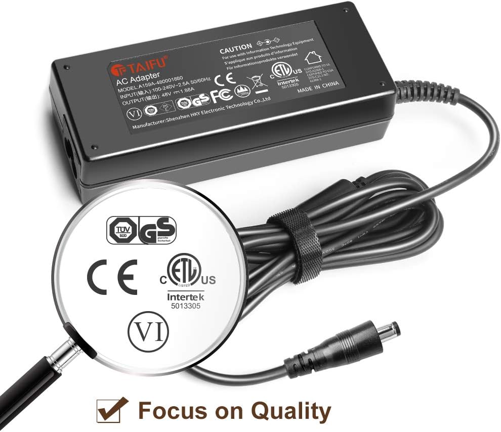 TAIFU 48V Universal AC Adapter Power Supply for Netgear ProSafe GS108PE GS108T GS108UK GS110TP GS116E PoE Injector HP Aruba TP-Link Switch Swann NVR DVR Amcrest Hikvision Video Recorder Charger Cable - Image 3