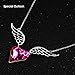 Special Outlook Love Heart Necklace - Angel Wings Rose Crystal Pendant Jewelry for Women and Girls