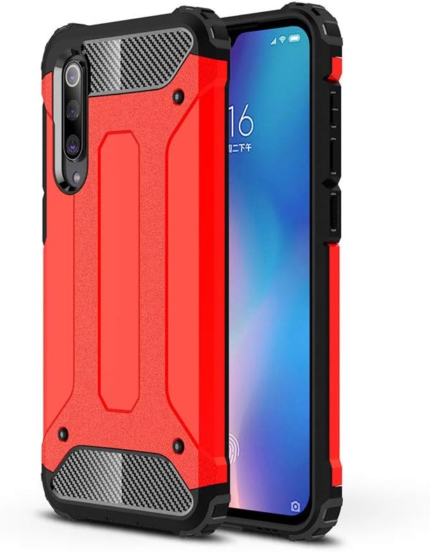 GARITANE Case for Xiaomi Mi 9 SE,Rugged Tough Dual Layer Armor Case Heavy Duty Shockproof Back Cover for Xiaomi Mi 9 SE (Red)