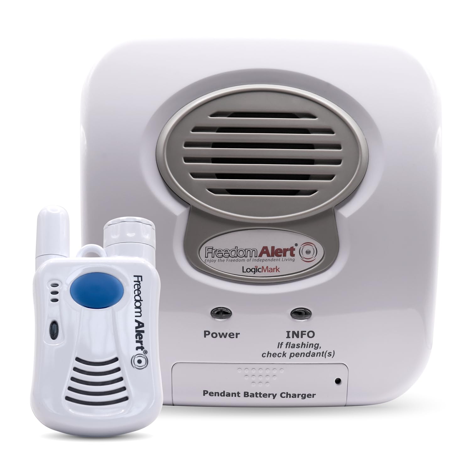 Freedom Alert, Landline Personal Emergency Device, 2-Way Call with Family and Police for Home Safety, Device for Seniors and The Elderly