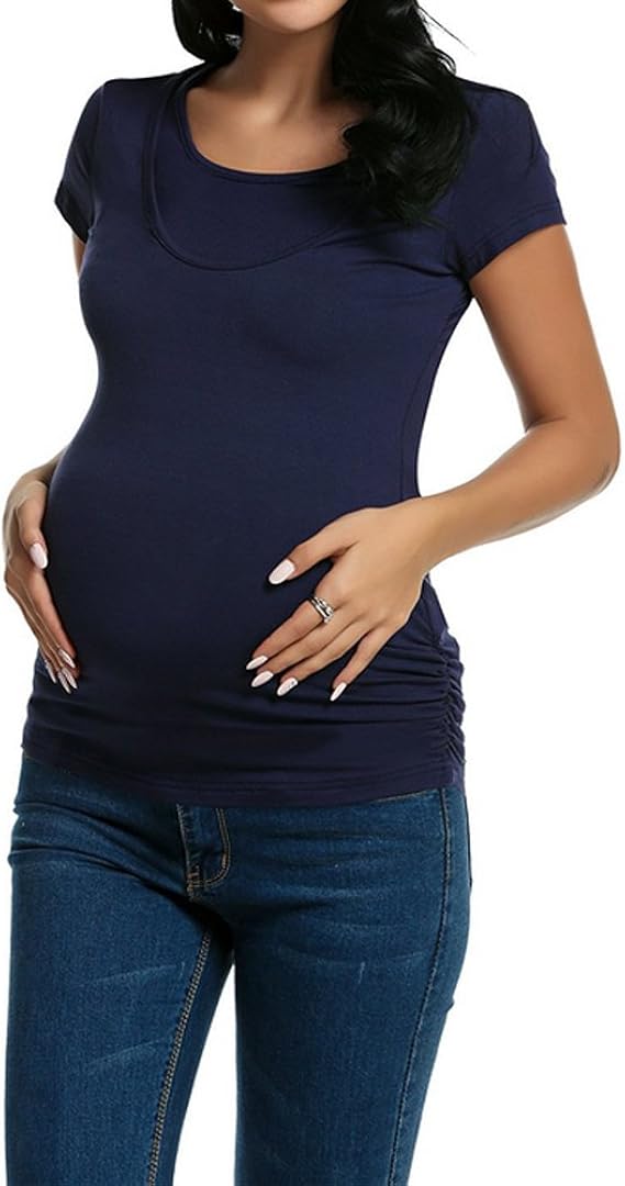 Buy Womens Mama Maternity Nursing Casual Short Sleeve Nursing Top