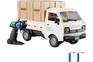 Dodoore Remote Control Car RC Kei Truck,1:16 Scale RC Transporter Pickup Truck, 2.4GHz All Terrain RC Transport Cars with Spray & Light, 2 Batteries, Best Gifts Ideas for Kids Age 6 Year Old (White)