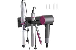 Hair Dryer Holder-3 in 1 Blow Dryer Holder Blow Dryer Holder Wall Mount, 3 in 1 Bathroom Hair Tool Organizer Rack for Hairdry