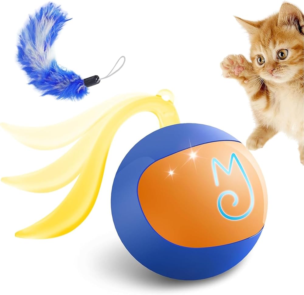 Migipaws Interactive Cat Ball Toy Set - Motion Activated, Rechargeable