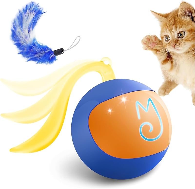 Migipaws Interactive Cat Ball Toy Set - Motion Activated, Rechargeable