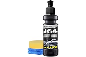 SHIELDOM Car Scratch Remover Vehicles Scratches Repair Wax Auto Paint Surface Swirl Restorer Eraser Scuffs Polish Set of | 1x Sponge | 1x Towel | - 5 oz / 150 ML