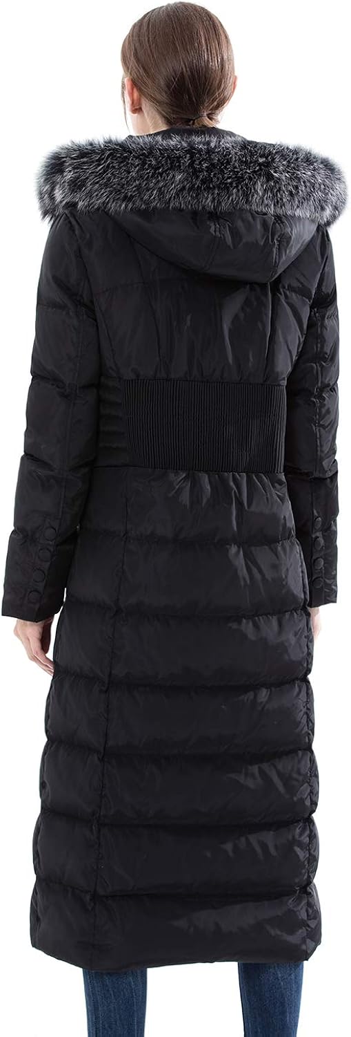 Obosoyo Women's Hooded Thickened Long Down Jacket Maxi Down Parka Puffer Coat: Clothing