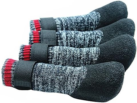 SCENEREAL CO. Dog Socks Anti-Slip Waterproof Rubber Sole Paw Protectors with Velcro Straps, Traction Control Boots,XL