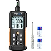 YT606 Temperature Humidity Meter High Precision Digital Hygrometer with Ambient, Relative Humidity, Dew Point, Wet Bulb Thermometer for Indoor Outdoor, Digital Thermometer Min/Max Hold, LCD Backlight