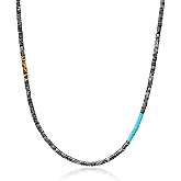 COAI Men's Beaded Necklace, Heishi Crystal Necklace for Men 20-26“