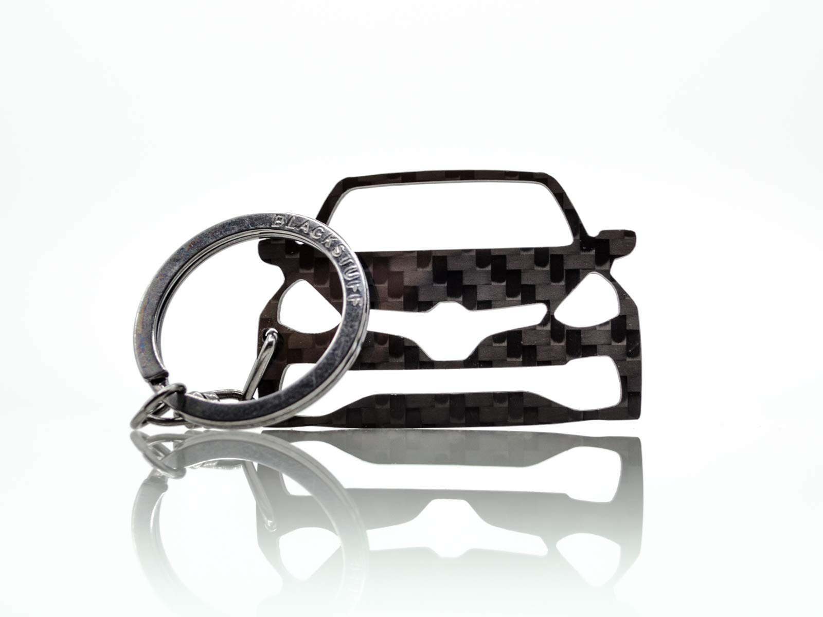 BlackStuff Carbon Fiber Keychain Keyring Ring Holder Compatible with Clio IV Sport RS 2012-2019 BS-664