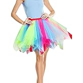 Eorbow Women's Tutu Skirt, Adult Multicolored Layered Tulle Skirt, Teens Puffy Petticoat Skirt for Ballet Dance Party