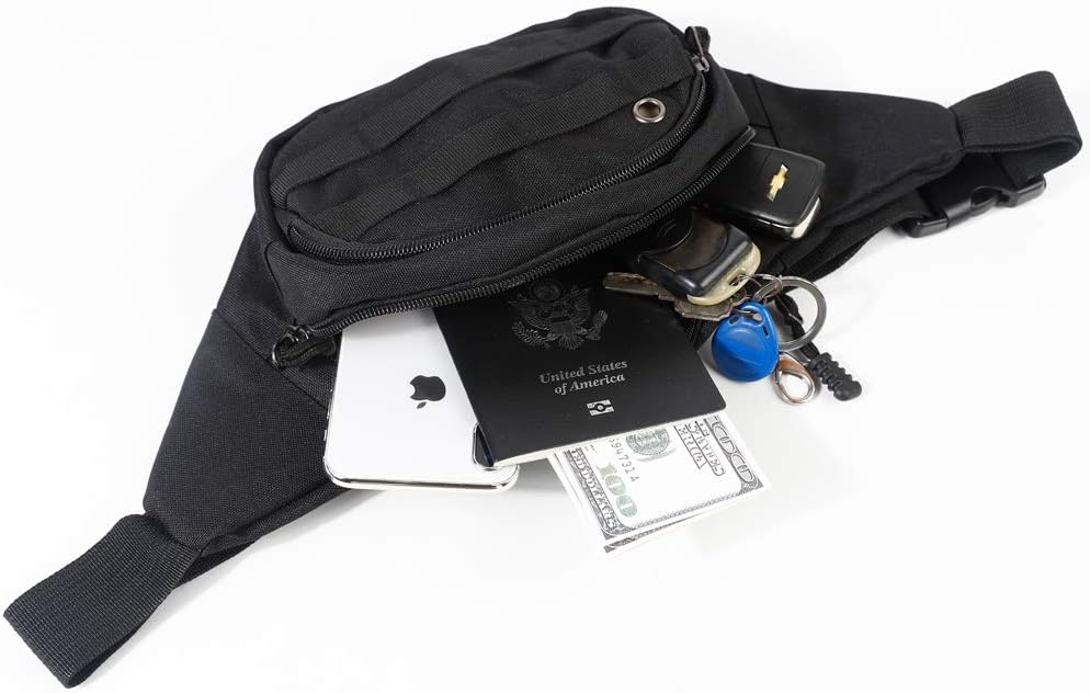 DAITET Fanny Pack for Men, Women, Kids, Outdoors, Workout Waist Bag Adjustable Belt, Waterproof Travel Bag, Running Bag fit for iPhone Samsung (Black) : Sports & Outdoors