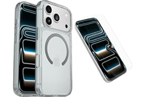 OtterBox iPhone 17 Pro (Only) Bundle: Symmetry Clear Series+ Case & Screen Protector - Clear - Snaps to MagSafe - Ultra-Sleek