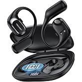 TECKNET Open Ear Headphones, Wireless Earbuds with Ear Hooks, Black | Open-Ear Comfort with Ergonomic Secure Ear Hooks, Bluetooth 6.0, 40H Battery, IPX6 Waterproof, for Running/Cycling/Workout