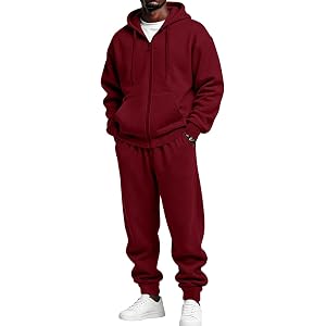 Mens Sweatsuits Oversized Hoodie Baggy Sweatpants Jogger Track Suits | Athletic, Fall Sweatshirt, Cotton Wool Fuzzy Sweatpant