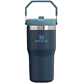 Stanley IceFlow Flip Straw Tumbler with Handle 20 oz | Twist On Lid and Flip Up Straw | Leak Resistant Water Bottle | Insulated Stainless Steel |BPA-Free | Navy