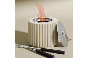 CheersLux Tabletop Fire Pit Bowl with Smores Kit, Portable Table Top FirePit for Party Camping Balcony Patio and Home Decor, Mini Fire Pit for Indoor & Outdoor, Safe and Smokeless, White Elephant Gift