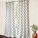 DriftAway Geo Trellis Room Darkening Thermal Insulated Grommet Unlined Window Curtain Drapes Pair for Living Room Bedroom Set of 2 Panels Each 52 Inch by 96 Inch Gray