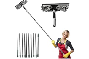20+feet Reach 2 in 1 Washing & Duster Tool kit with 3-15ft spliceable rotatable Extension Pole - Tool,Window for Home Indoor 