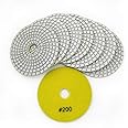SHDIATOOL 8Pcs 4 Inch Diamond Wet Polishing Pads with White Bond Grit 200 Sanding Pads Grinding Pads for Marble Granite Stone