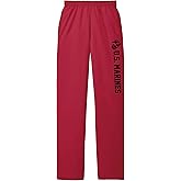 zerogravitee Marines Military Theme Open Bottom Sweatpants with Black Print