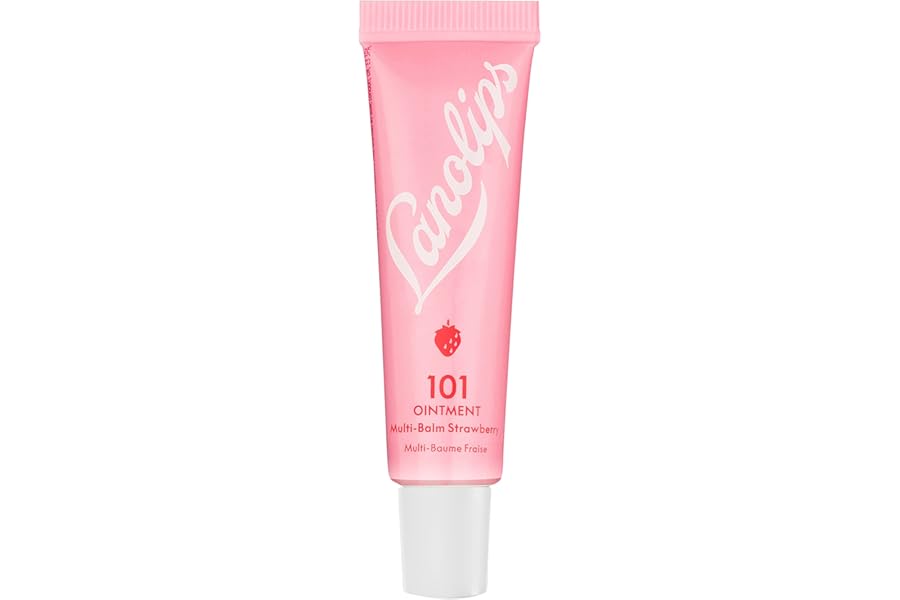Lanolips 101 Ointment – Lanolin Lip Balm for Smooth, Hydrated & Healthy Lips – Multipurpose Lip Ointment with Lanolin Oil for Dry Lips, Cuticles & More – Strawberry (0.52 oz)