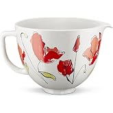 KitchenAid 5Q Poppy Ceramic Bowl, for 5Q Tilt-Head Mixers, KSM2CB5PPY | Durable Ceramic, Freezer-Microwave-Oven-Dishwasher-safe, Fits all 4.5 and 5 quart Tilt-Head KitchenAid Stand Mixers