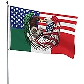 Mexican American Flag 3x5Ft Double Sided Bandera de Mexico Decor
