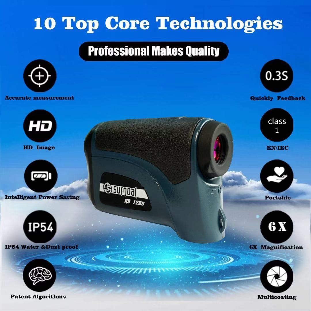 Surgoal HD 6X-Mag 1200YD Golf & Hunting Laser Rangefinder Waterproof with Slope, Flag-Lock, Continuous Scan, Height Difference Measurements : Sports & Outdoors