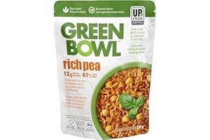 Green Bowl RichPea, Steamed Rice & Chickpeas, with Upcycled Carrot and Barley, 250g, Pack of 6 I Made in Canada