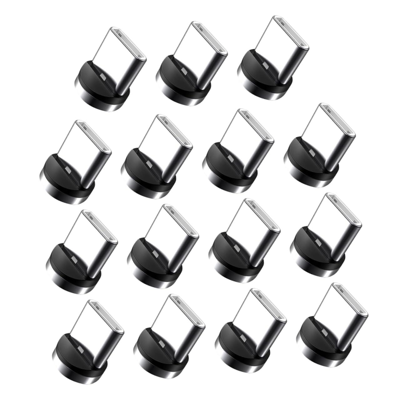 Angoily 15pcs Usb C Magnetic Adapter Rotating Aluminum Cable Connector Magnetic Usb Cable Adapter Tips for Type C Devices Essential Phone Accessories