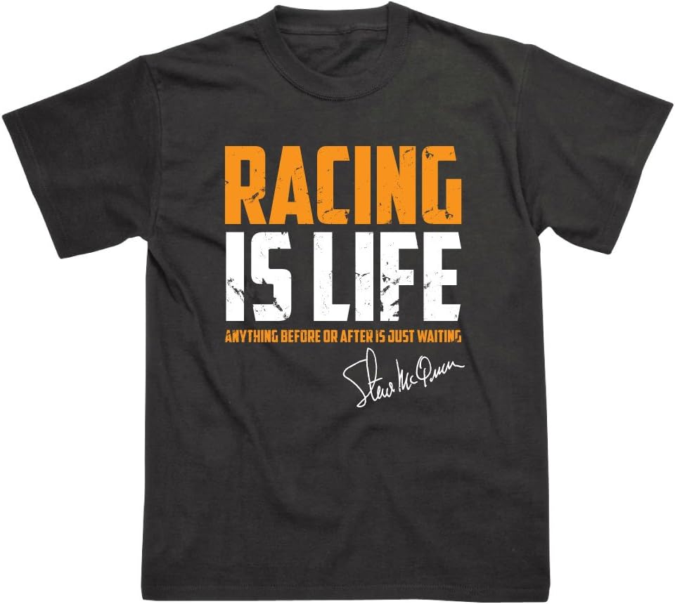 Postees Racing is Life Steve McQueen Inspired Le Man 24hr T-Shirt