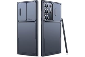 Simtect for Samsung Galaxy S24 Ultra Case with Camera Cover, [Military Drop Protection] [Snug Touch], Slim Protective Hard Back and Soft Edge Phone Case for Galaxy S24 Ultra Case 6.8 Inches, Black