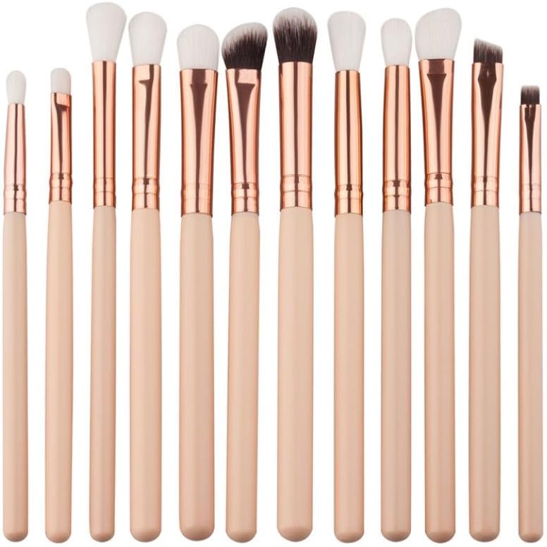Start 12 pcs/Sets Makeup Brush Set for Eye Shadow Foundation Eyebrow Lip (Beige)