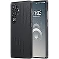 pitaka for Samsung Galaxy S25 Ultra Case, 6.9 Inch, Compatible with MagSafe, Protective S25 Ultra Case, 1500D Aramid Fiber Made [PinButton] Black/Gray