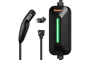 ROMAA Level 2 & Level 1 EV Charger for Tesla Mobile Charing, 16 Amp 220V-240V NEMA 6-20 Plug, 12A 110V-120V NEMA 5-15 Adapter, 25FT Cable, NACS Connector Electric Car Charger for Tesla Model 3/Y/X/S