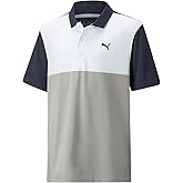 pumagolf Boys CLOUDSPUN Colorblock Polo, Navy Blazer-High Rise, Small