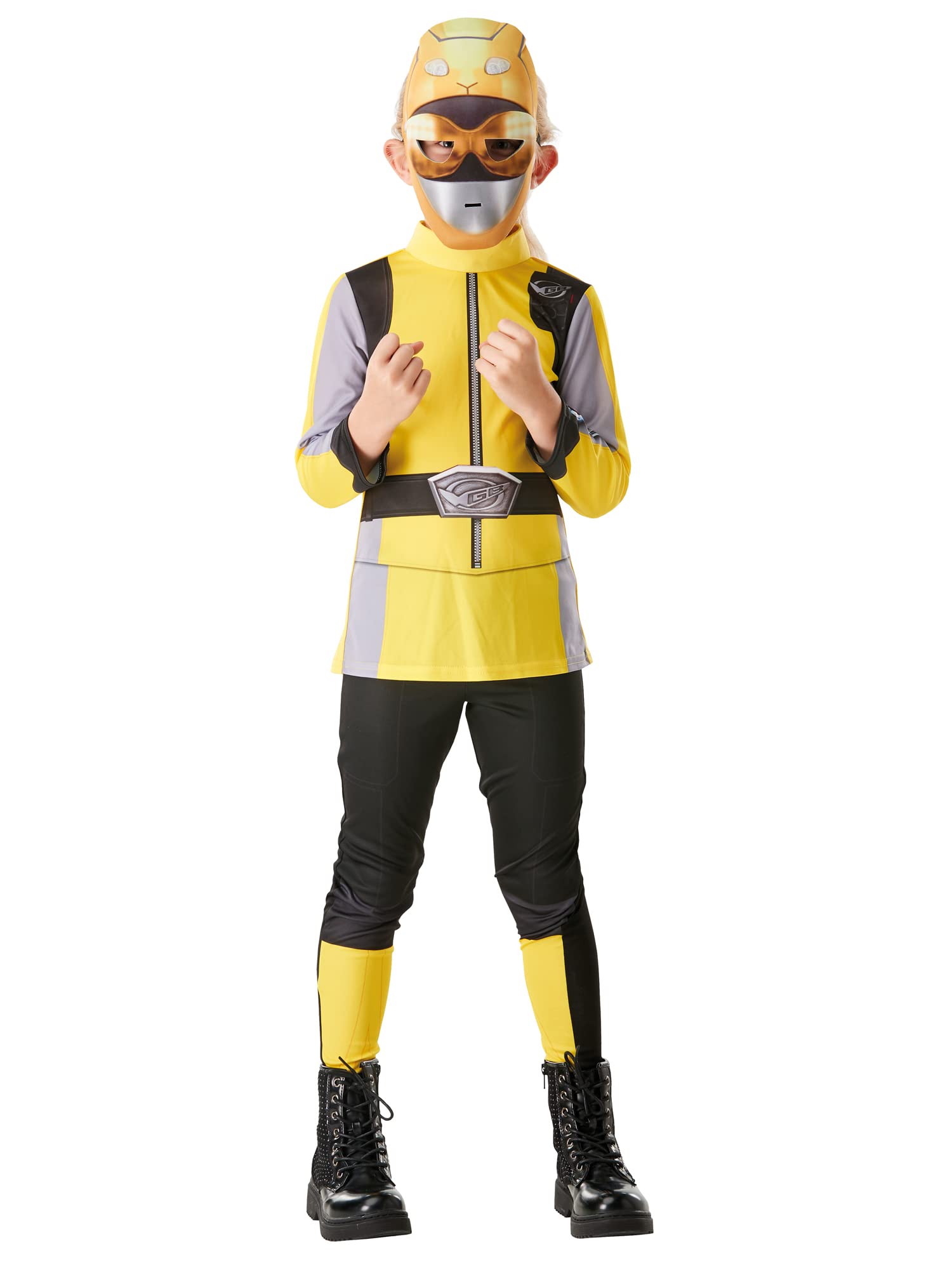 Rubies Official Power Rangers, Beast Morphers Costume - Yellow Ranger Childs Classic Costume Large, 7-8 years, Multicolour