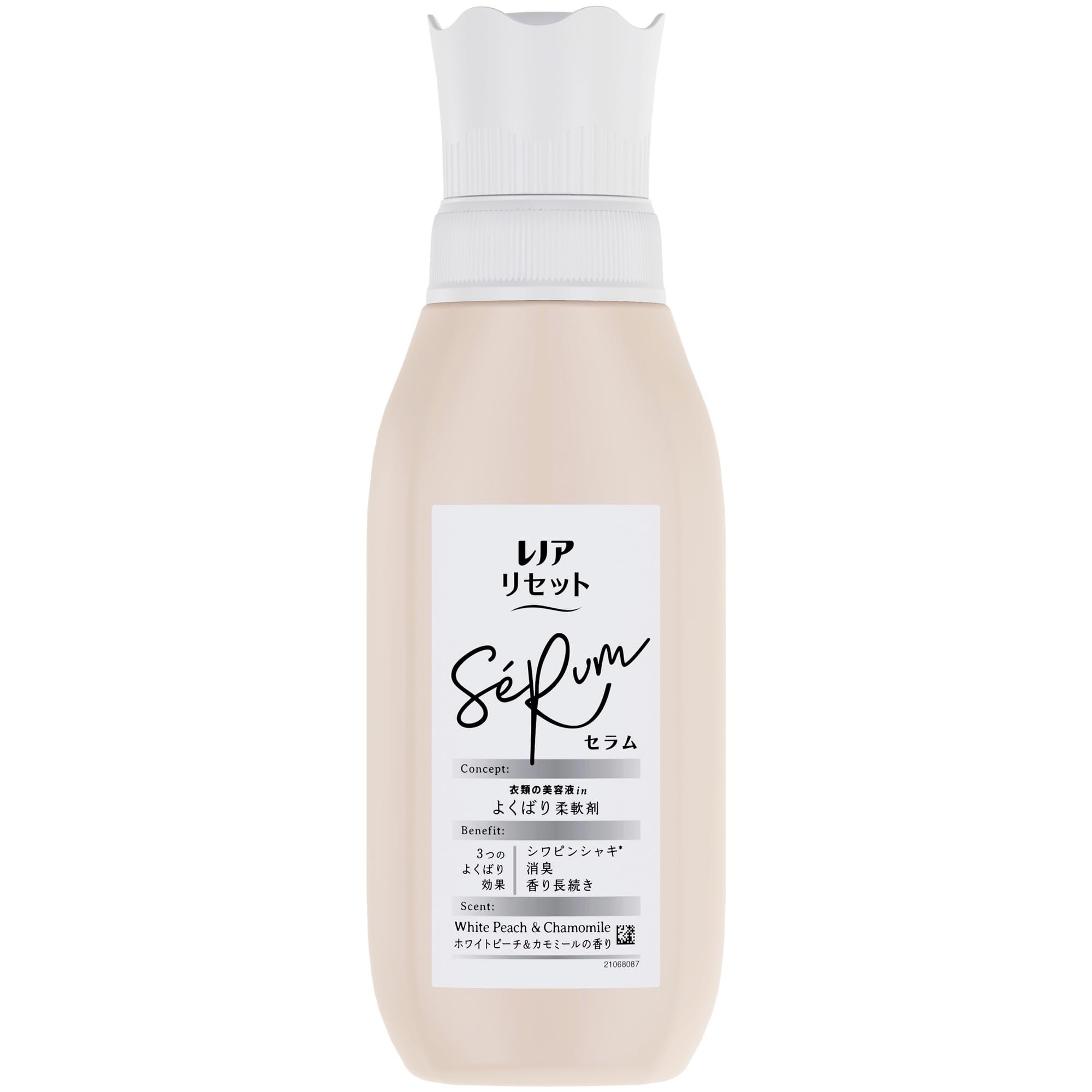 レノア リセット セラム 柔軟剤 ホワイトピーチ＆カモミール 本体 500mL商品画像